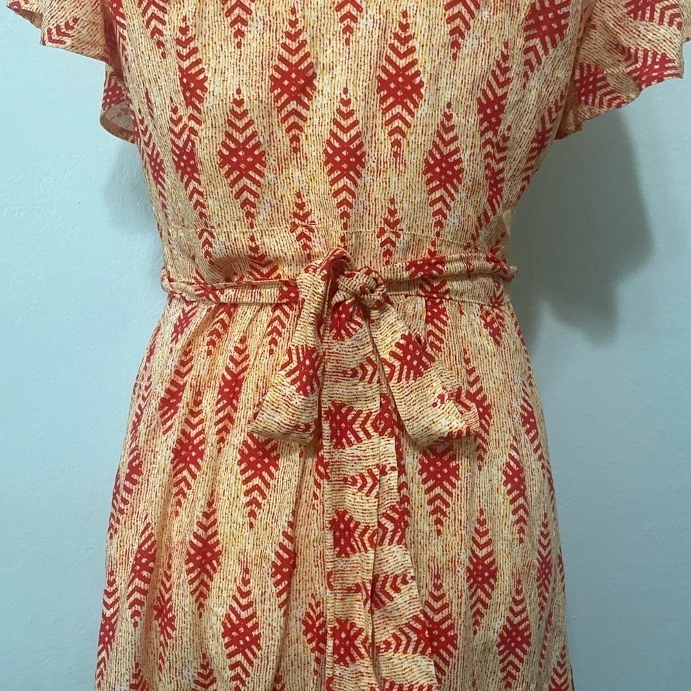 Zesica women's M bright and bold boho print true wrap dress EUC - Picture 5 of 9